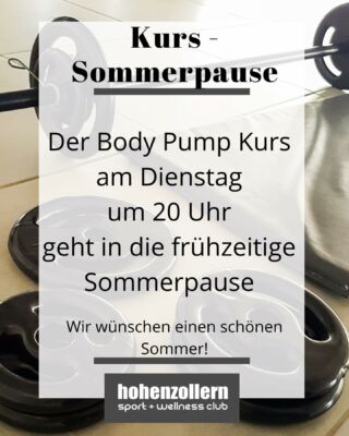Kurs - Sommerpause

Der Body Pump Kurs am Dienstag, 20:00-21:00 Uhr geht in die frühzeitige Sommerpause. 🏋🏽‍♀️🏋🏻

Wir wünschen einen schönen Sommer! 🌻