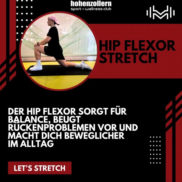 „Der Hip Flexor Stretch = Gamechanger für Beweglichkeit & eine aufrechte Haltung! 🦵✨

👉 So geht’s:
1️⃣ Geh in einen Ausfallschritt, hinteres Knie auf den Boden.
2️⃣ Oberkörper aufrecht halten, Hände auf dem vorderen Oberschenkel abstützen.
3️⃣ Hüfte langsam nach vorne schieben, bis du die Dehnung in der Leiste spürst.
4️⃣ 20–30 Sek. halten, ruhig atmen, dann Seite wechseln.

⚡ Tipp: Kein Hohlkreuz, Becken leicht nach hinten kippen. Regelmäßig machen und spüren, wie Hüfte & Rücken freier werden! 🙌🔥