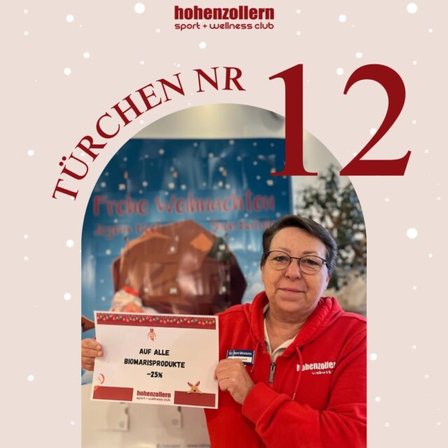 🎄 Guten Morgen und willkommen zu Türchen Nr. 1️⃣2️⃣! 🎁

Heute versteckt sich hinter unserem Adventskalender:
✨Auf alle Biomaris Produkte -25%✨

Greift schnell zu – das Angebot gilt ausschließlich heute!

✨ Habt einen wunderbaren Adventstag! ✨
Euer Hohenzollern Team!♥️