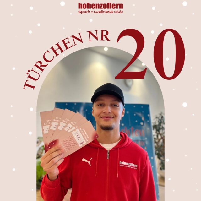 🎄 Guten Morgen und willkommen zu Türchen Nr. 2️⃣0️⃣! 🎁

Heute versteckt sich hinter unserem Adventskalender:
✨4 Wochen Gutschein✨

Nur heute bekommt ihr es für 29€! 😍

Greift schnell zu – das Angebot gilt ausschließlich heute!

✨ Habt einen wunderbaren Adventstag! ✨
Euer Hohenzollern Team!♥️