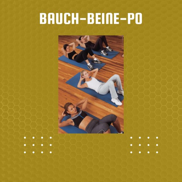 🍑 BAUCH BEINE PO
Gezieltes Training für Bauch, Beine und Po. Effektiv, formend und ohne Schnickschnack.

🗓 Do 17:00–18:00

👉 Spürbare Ergebnisse garantiert